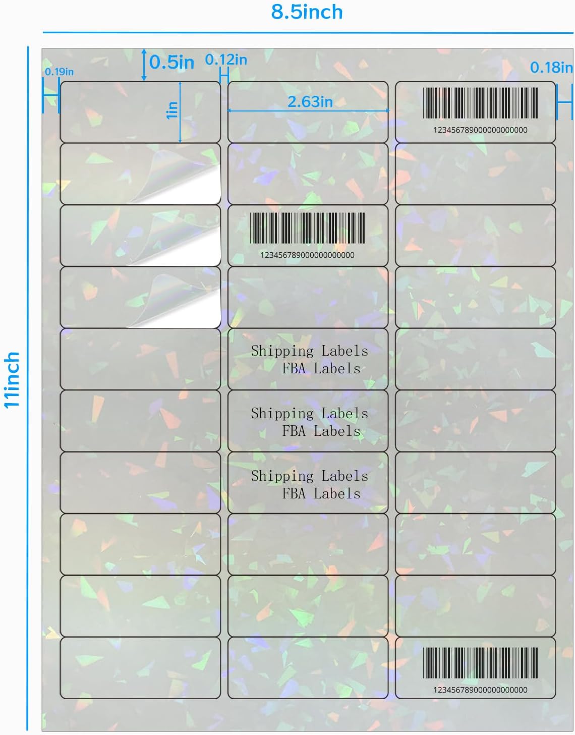 Transparent Shipping Stickers Labels - 2" x 4" Clear Address Labels Mailing Stickers for Laser/Inkjet Printer 8.5"×11"- 200 Labels (Clear Holographic Dot)