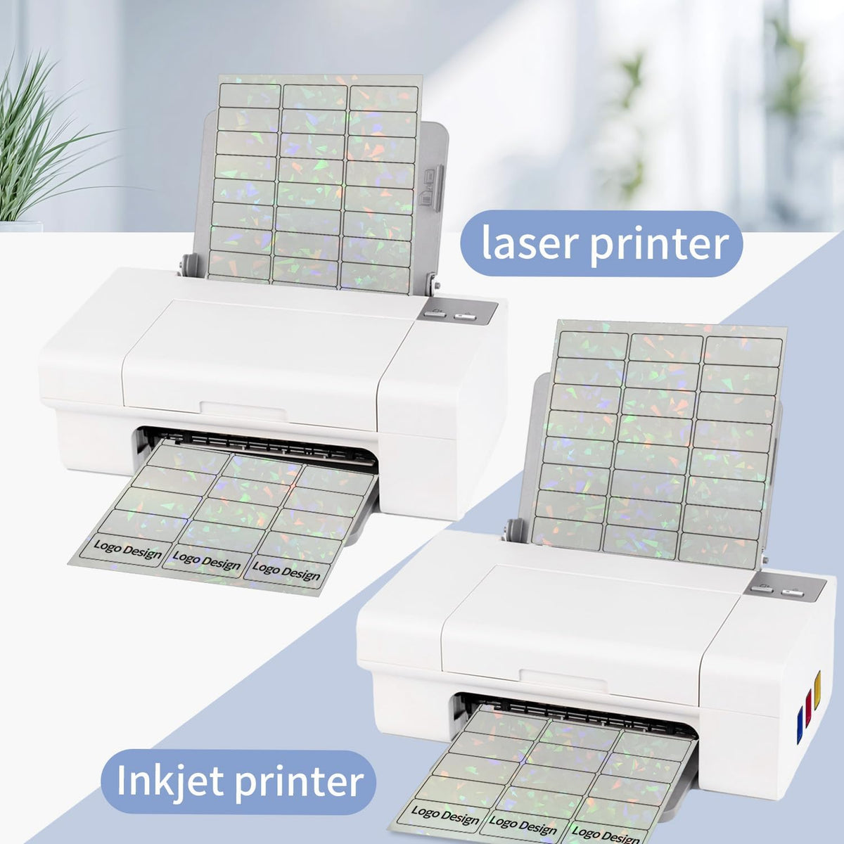 Transparent Shipping Stickers Labels - 2" x 4" Clear Address Labels Mailing Stickers for Laser/Inkjet Printer 8.5"×11"- 200 Labels (Clear Holographic Dot)