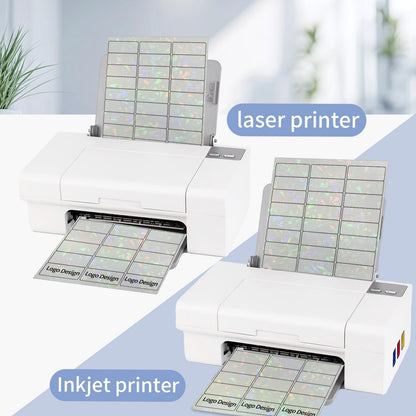 Transparent Shipping Stickers Labels - 2" x 4" Clear Address Labels Mailing Stickers for Laser/Inkjet Printer 8.5"×11"- 200 Labels (Clear Holographic Dot)