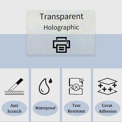 Transparent Shipping Stickers Labels - 2" x 4" Clear Address Labels Mailing Stickers for Laser/Inkjet Printer 8.5"×11"- 200 Labels (Clear Holographic Dot)