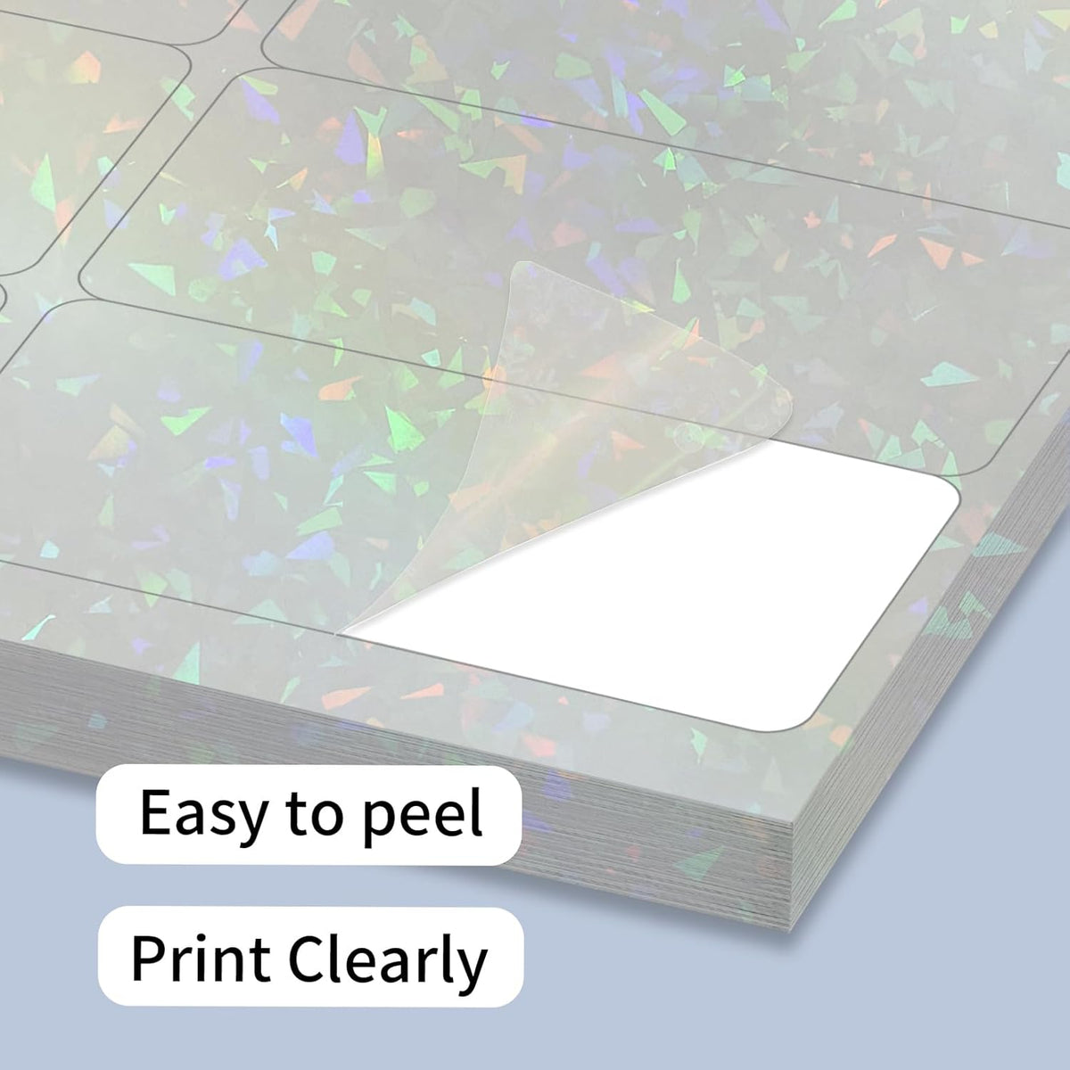 Transparent Shipping Stickers Labels - 2" x 4" Clear Address Labels Mailing Stickers for Laser/Inkjet Printer 8.5"×11"- 200 Labels (Clear Holographic Dot)