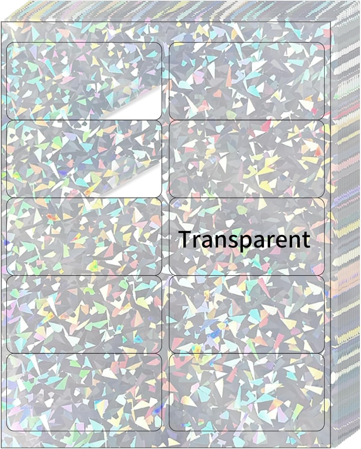 Transparent Shipping Stickers Labels - 2" x 4" Clear Address Labels Mailing Stickers for Laser/Inkjet Printer 8.5"×11"- 200 Labels (Clear Holographic Dot)