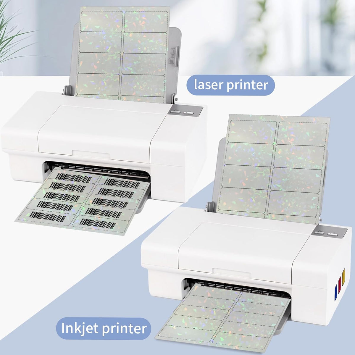 Transparent Shipping Stickers Labels - 2" x 4" Clear Address Labels Mailing Stickers for Laser/Inkjet Printer 8.5"×11"- 200 Labels (Clear Holographic Dot)