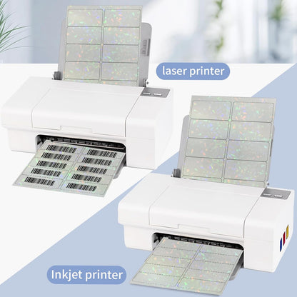 Transparent Shipping Stickers Labels - 2" x 4" Clear Address Labels Mailing Stickers for Laser/Inkjet Printer 8.5"×11"- 200 Labels (Clear Holographic Dot)