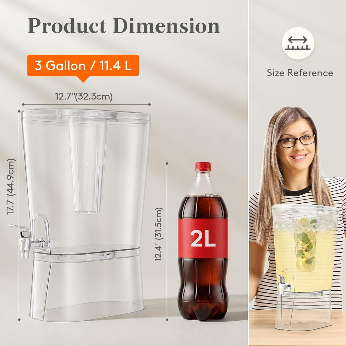 3 Gal Drink Dispenser with Fruit Infuser & Leak-Proof Spigot, 1 Pc