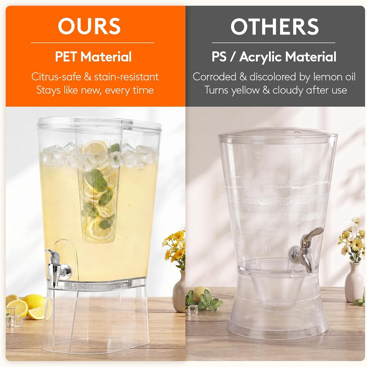 3 Gal Drink Dispenser with Fruit Infuser & Leak-Proof Spigot, 1 Pc