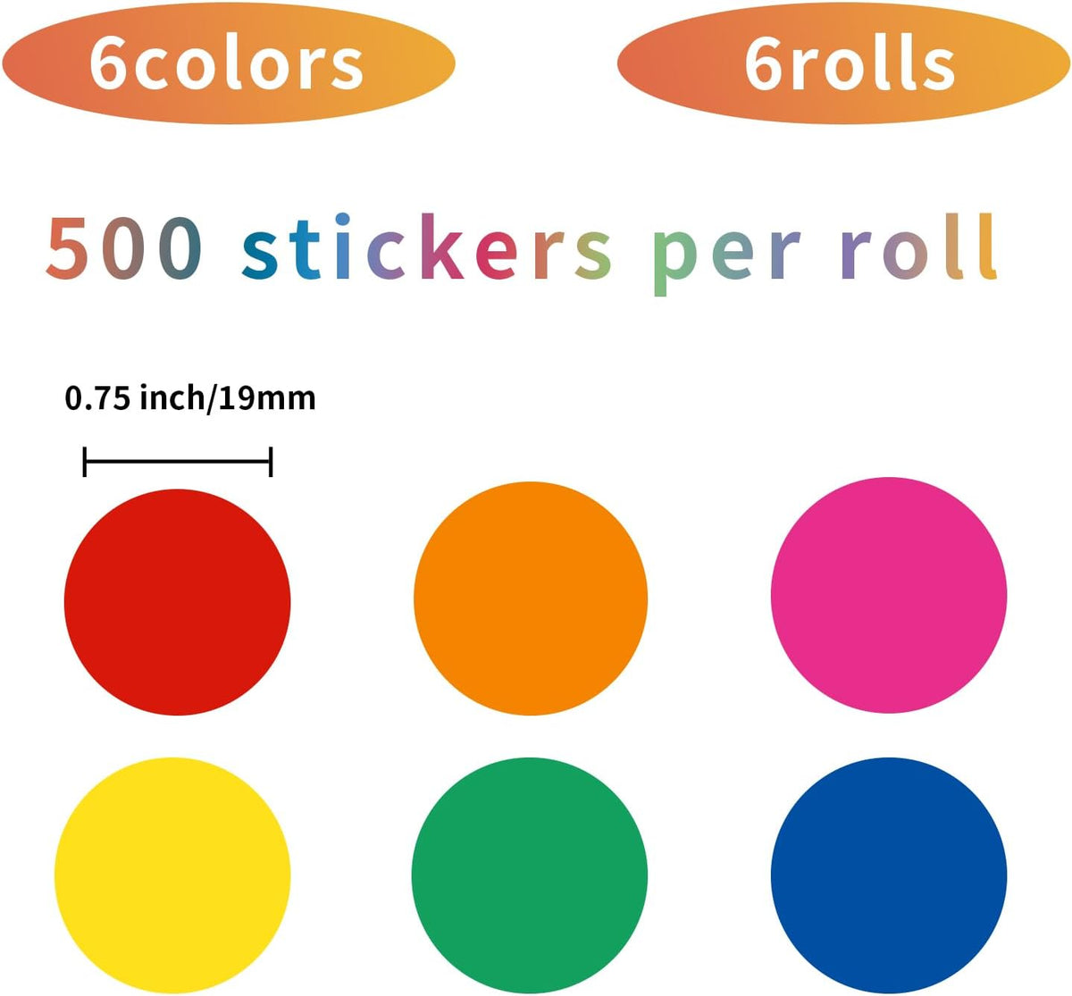 1200 Pieces 0.75 Inch Clear Transparent Round Waterproof Sticker,Envelope Tab Sealer and Retail Package Round Clear Seal Labels Self Adhesive Stickers