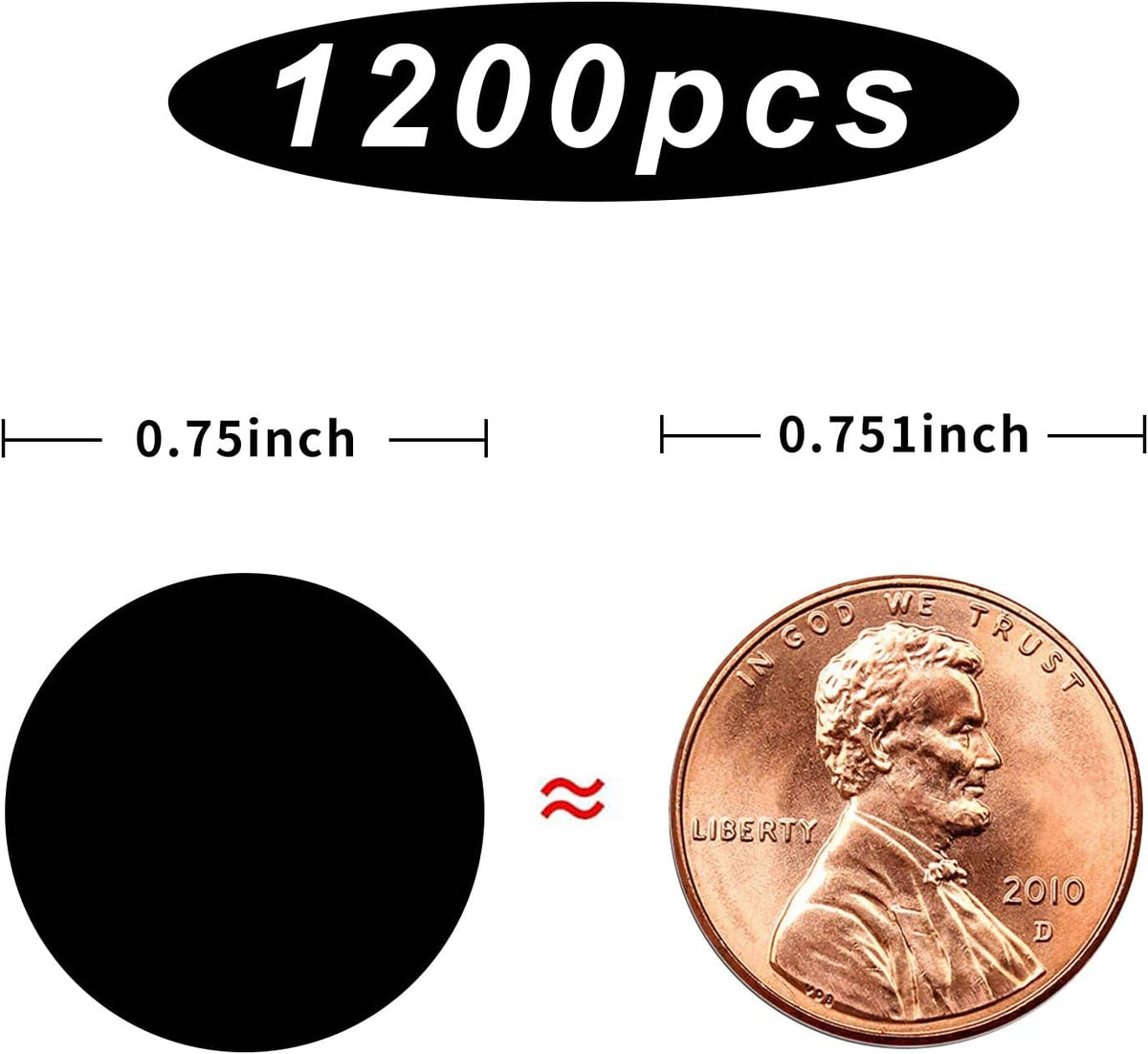1200 Pieces 0.75 Inch Clear Transparent Round Waterproof Sticker,Envelope Tab Sealer and Retail Package Round Clear Seal Labels Self Adhesive Stickers