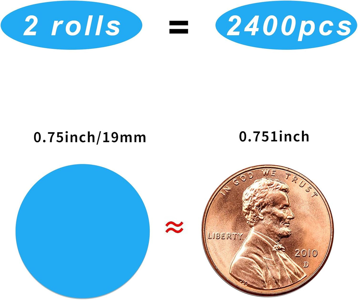 1200 Pieces 0.75 Inch Clear Transparent Round Waterproof Sticker,Envelope Tab Sealer and Retail Package Round Clear Seal Labels Self Adhesive Stickers