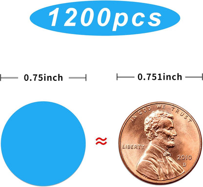 1200 Pieces 0.75 Inch Clear Transparent Round Waterproof Sticker,Envelope Tab Sealer and Retail Package Round Clear Seal Labels Self Adhesive Stickers