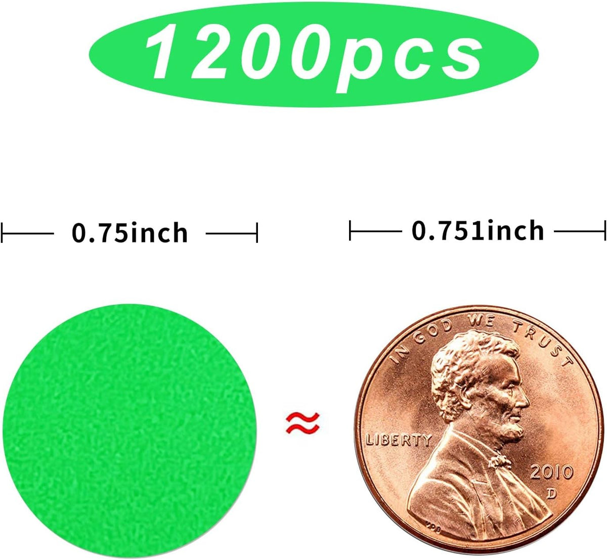 1200 Pieces 0.75 Inch Clear Transparent Round Waterproof Sticker,Envelope Tab Sealer and Retail Package Round Clear Seal Labels Self Adhesive Stickers