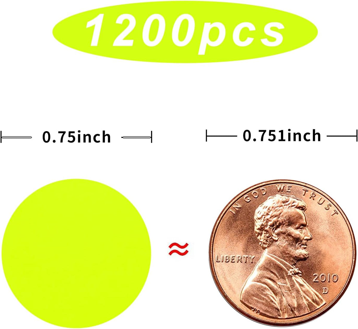 1200 Pieces 0.75 Inch Clear Transparent Round Waterproof Sticker,Envelope Tab Sealer and Retail Package Round Clear Seal Labels Self Adhesive Stickers