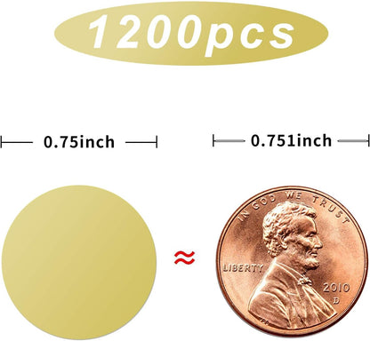 1200 Pieces 0.75 Inch Clear Transparent Round Waterproof Sticker,Envelope Tab Sealer and Retail Package Round Clear Seal Labels Self Adhesive Stickers