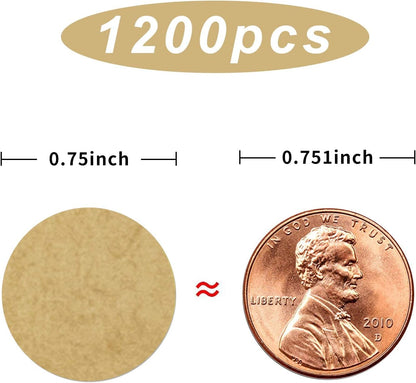 1200 Pieces 0.75 Inch Clear Transparent Round Waterproof Sticker,Envelope Tab Sealer and Retail Package Round Clear Seal Labels Self Adhesive Stickers