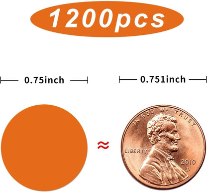 1200 Pieces 0.75 Inch Clear Transparent Round Waterproof Sticker,Envelope Tab Sealer and Retail Package Round Clear Seal Labels Self Adhesive Stickers