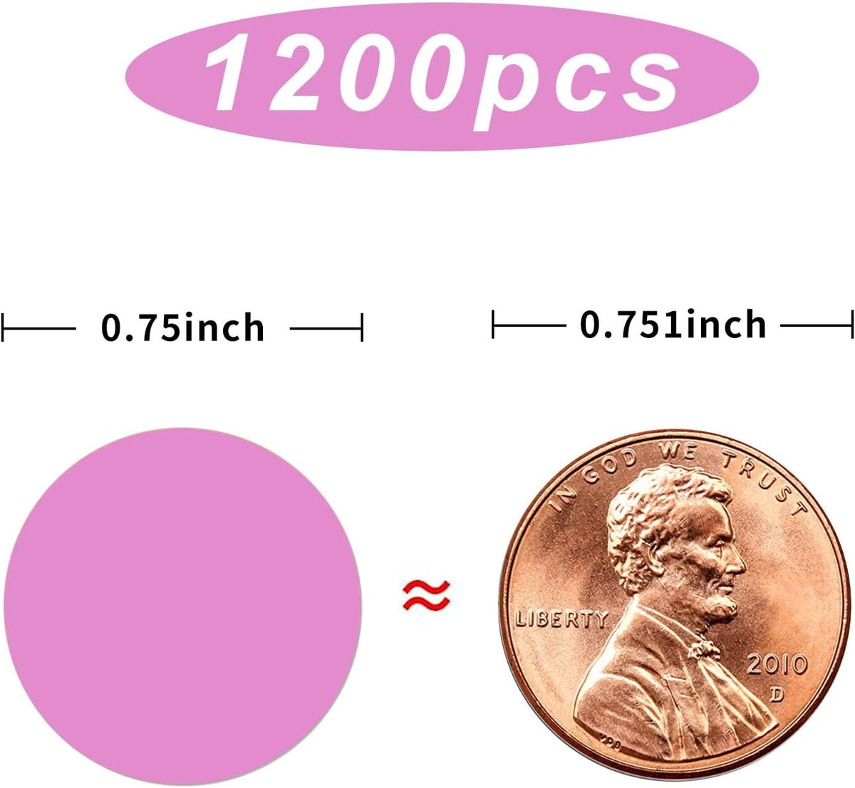1200 Pieces 0.75 Inch Clear Transparent Round Waterproof Sticker,Envelope Tab Sealer and Retail Package Round Clear Seal Labels Self Adhesive Stickers