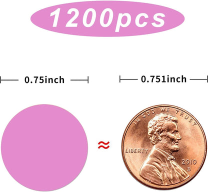 1200 Pieces 0.75 Inch Clear Transparent Round Waterproof Sticker,Envelope Tab Sealer and Retail Package Round Clear Seal Labels Self Adhesive Stickers