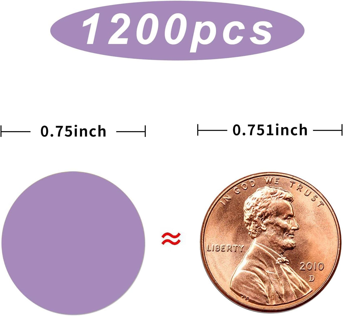 1200 Pieces 0.75 Inch Clear Transparent Round Waterproof Sticker,Envelope Tab Sealer and Retail Package Round Clear Seal Labels Self Adhesive Stickers