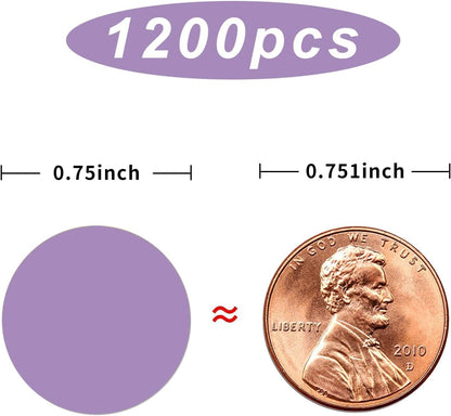 1200 Pieces 0.75 Inch Clear Transparent Round Waterproof Sticker,Envelope Tab Sealer and Retail Package Round Clear Seal Labels Self Adhesive Stickers