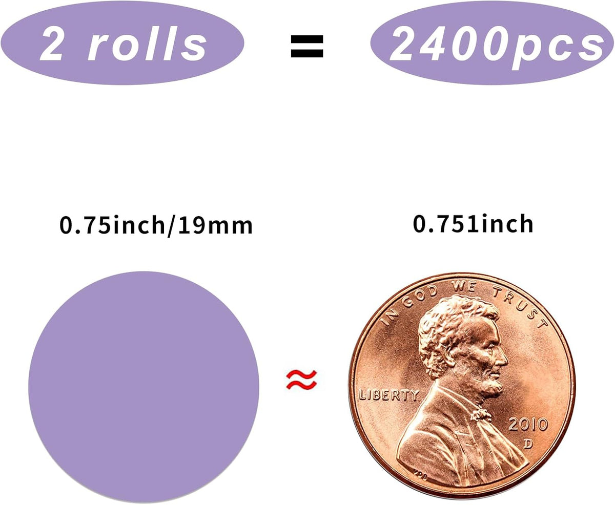 1200 Pieces 0.75 Inch Clear Transparent Round Waterproof Sticker,Envelope Tab Sealer and Retail Package Round Clear Seal Labels Self Adhesive Stickers