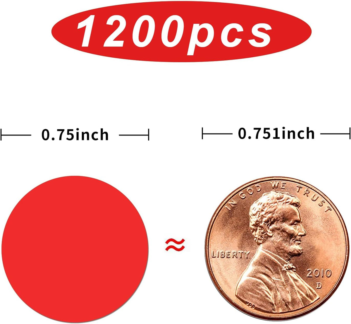 1200 Pieces 0.75 Inch Clear Transparent Round Waterproof Sticker,Envelope Tab Sealer and Retail Package Round Clear Seal Labels Self Adhesive Stickers