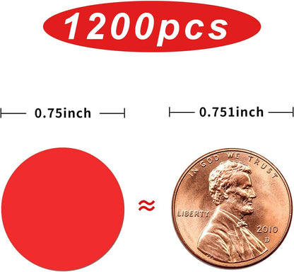 1200 Pieces 0.75 Inch Clear Transparent Round Waterproof Sticker,Envelope Tab Sealer and Retail Package Round Clear Seal Labels Self Adhesive Stickers