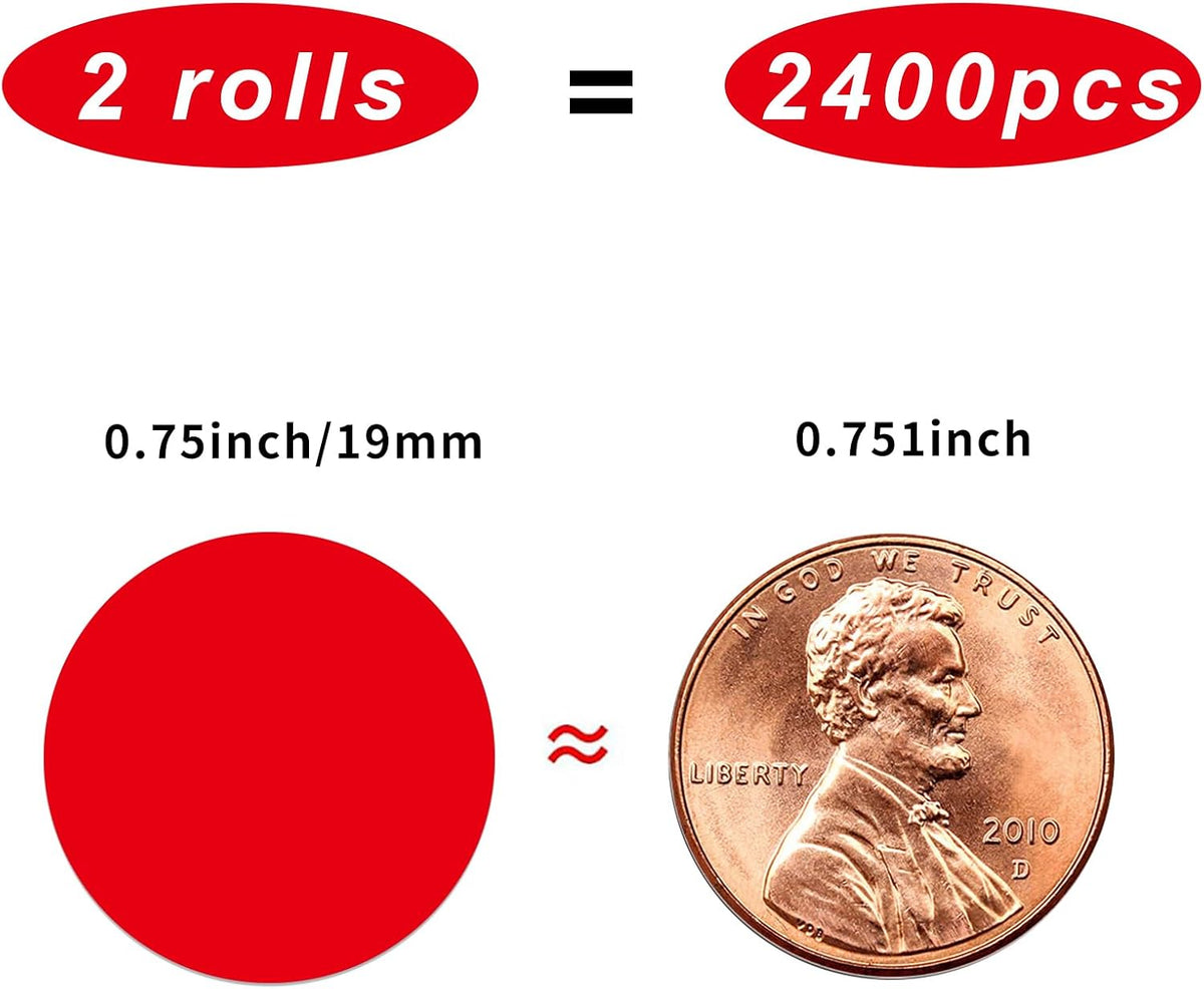 1200 Pieces 0.75 Inch Clear Transparent Round Waterproof Sticker,Envelope Tab Sealer and Retail Package Round Clear Seal Labels Self Adhesive Stickers