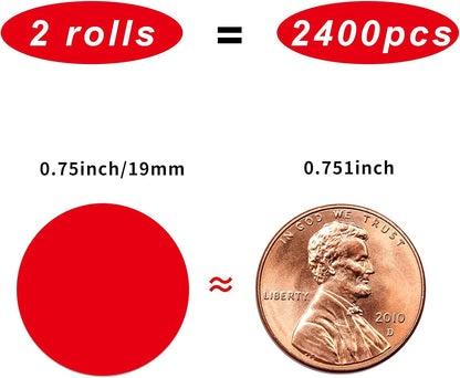 1200 Pieces 0.75 Inch Clear Transparent Round Waterproof Sticker,Envelope Tab Sealer and Retail Package Round Clear Seal Labels Self Adhesive Stickers