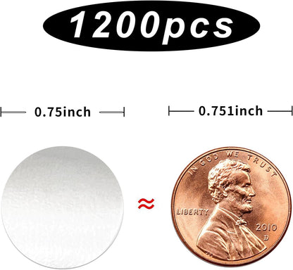 1200 Pieces 0.75 Inch Clear Transparent Round Waterproof Sticker,Envelope Tab Sealer and Retail Package Round Clear Seal Labels Self Adhesive Stickers
