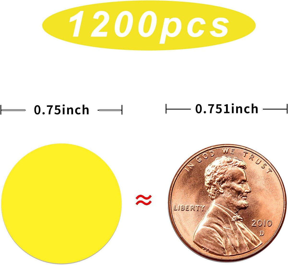 1200 Pieces 0.75 Inch Clear Transparent Round Waterproof Sticker,Envelope Tab Sealer and Retail Package Round Clear Seal Labels Self Adhesive Stickers
