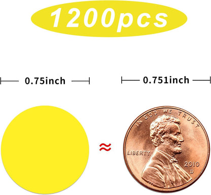 1200 Pieces 0.75 Inch Clear Transparent Round Waterproof Sticker,Envelope Tab Sealer and Retail Package Round Clear Seal Labels Self Adhesive Stickers