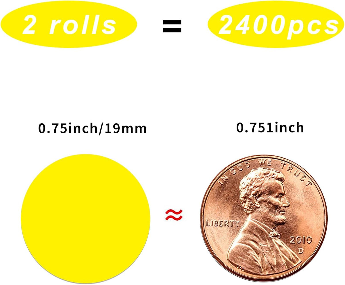 1200 Pieces 0.75 Inch Clear Transparent Round Waterproof Sticker,Envelope Tab Sealer and Retail Package Round Clear Seal Labels Self Adhesive Stickers
