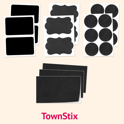 20 Sheets, 10" x 6" - Large Chalkboard Labels Stickers Paper Sheets | Erasable and Reusable