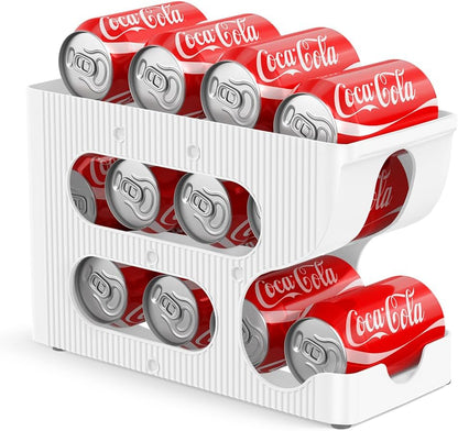 FIFO Soda Can Organizer for Pantry or Fridge, Holds 24 Cans | Automatic Rolling Drink Organizer for Fridge, Space-Saving Pop Can Dispenser/Holder/Storage/Container for Refrigerator