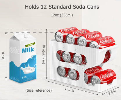 FIFO Soda Can Organizer for Pantry or Fridge, Holds 24 Cans | Automatic Rolling Drink Organizer for Fridge, Space-Saving Pop Can Dispenser/Holder/Storage/Container for Refrigerator