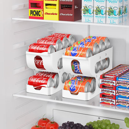 FIFO Soda Can Organizer for Pantry or Fridge, Holds 24 Cans | Automatic Rolling Drink Organizer for Fridge, Space-Saving Pop Can Dispenser/Holder/Storage/Container for Refrigerator
