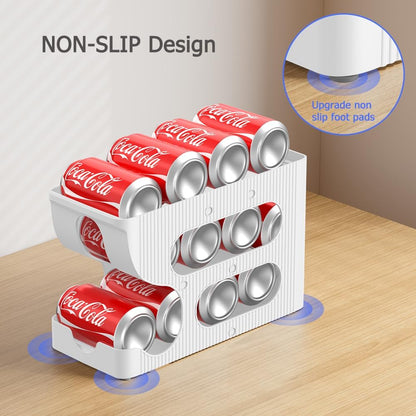 FIFO Soda Can Organizer for Pantry or Fridge, Holds 24 Cans | Automatic Rolling Drink Organizer for Fridge, Space-Saving Pop Can Dispenser/Holder/Storage/Container for Refrigerator