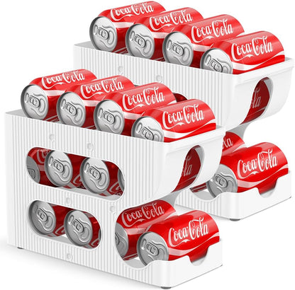 FIFO Soda Can Organizer for Pantry or Fridge, Holds 24 Cans | Automatic Rolling Drink Organizer for Fridge, Space-Saving Pop Can Dispenser/Holder/Storage/Container for Refrigerator