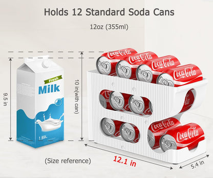 FIFO Soda Can Organizer for Pantry or Fridge, Holds 24 Cans | Automatic Rolling Drink Organizer for Fridge, Space-Saving Pop Can Dispenser/Holder/Storage/Container for Refrigerator
