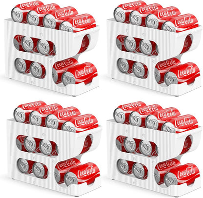 FIFO Soda Can Organizer for Pantry or Fridge, Holds 24 Cans | Automatic Rolling Drink Organizer for Fridge, Space-Saving Pop Can Dispenser/Holder/Storage/Container for Refrigerator