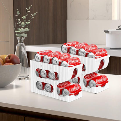 FIFO Soda Can Organizer for Pantry or Fridge, Holds 24 Cans | Automatic Rolling Drink Organizer for Fridge, Space-Saving Pop Can Dispenser/Holder/Storage/Container for Refrigerator