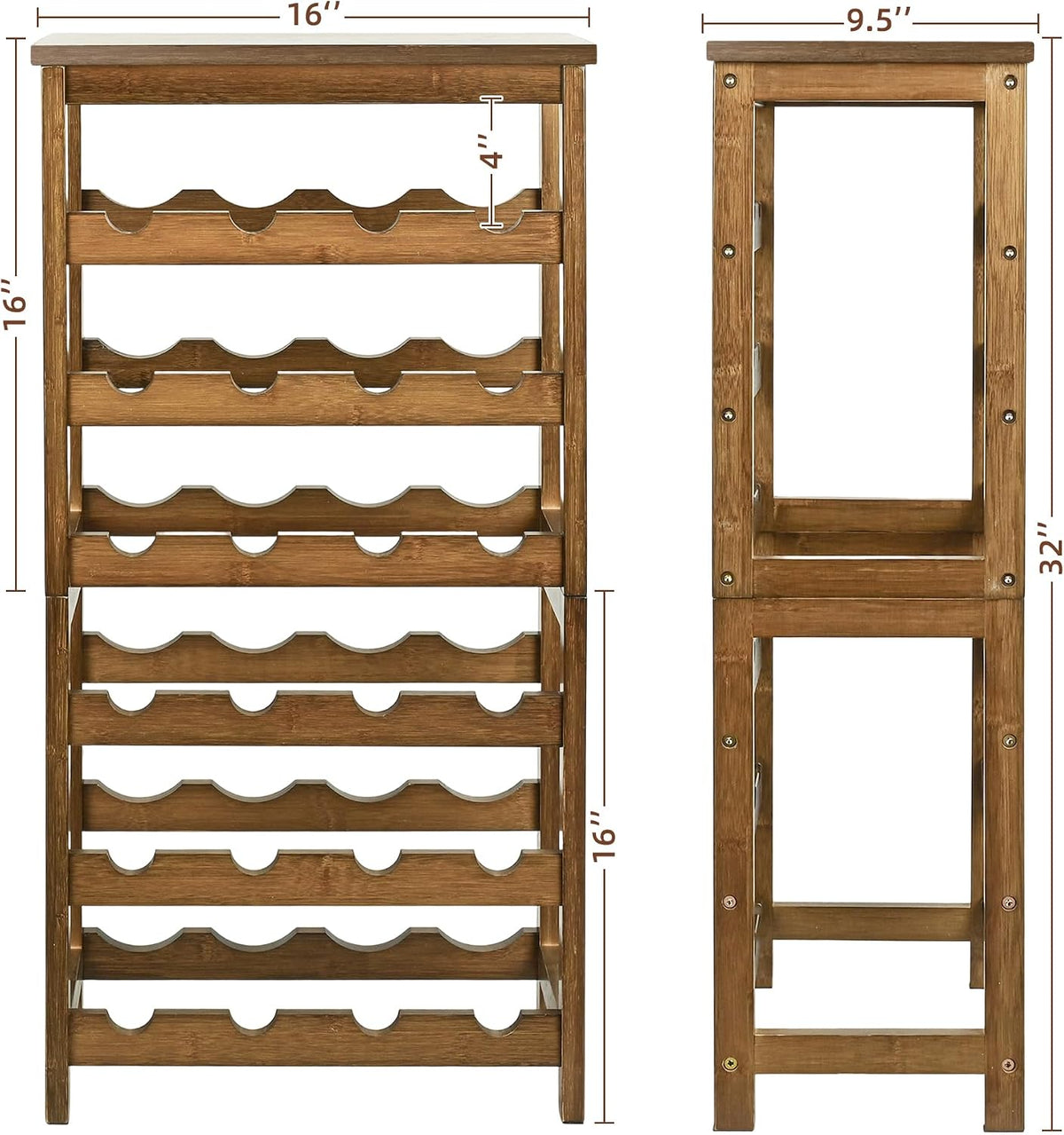 Bamboo Wine Rack, Sturdy and Durable Wine Storage Cabinet Shelf, Wine Racks Countertop for Pantry,Kitchen,3-Tier 12 Bottles Wine Rack Black