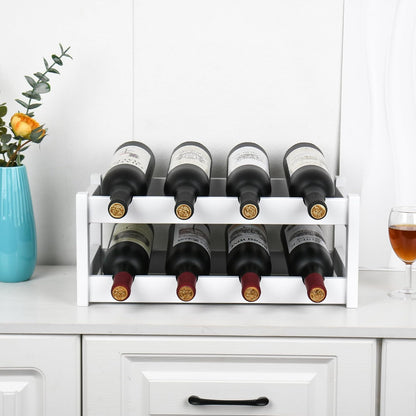 Bamboo Wine Rack, Sturdy and Durable Wine Storage Cabinet Shelf, Wine Racks Countertop for Pantry,Kitchen,3-Tier 12 Bottles Wine Rack Black