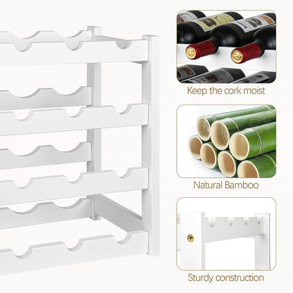 Bamboo Wine Rack, Sturdy and Durable Wine Storage Cabinet Shelf, Wine Racks Countertop for Pantry,Kitchen,3-Tier 12 Bottles Wine Rack Black