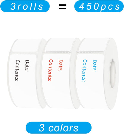 Removable Freezer Labels, Date Label 1x3 Inch Food Storage Stickers, Waterproof Oil Resistant Easy Clean Leaves no Residue 250 Total Per Roll