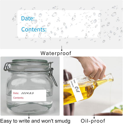 Removable Freezer Labels, Date Label 1x3 Inch Food Storage Stickers, Waterproof Oil Resistant Easy Clean Leaves no Residue 250 Total Per Roll