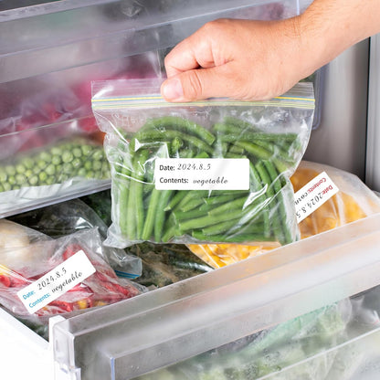 Removable Freezer Labels, Date Label 1x3 Inch Food Storage Stickers, Waterproof Oil Resistant Easy Clean Leaves no Residue 250 Total Per Roll