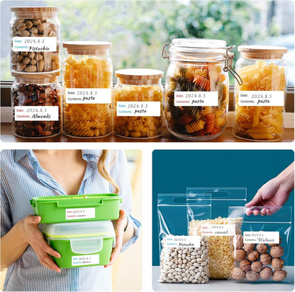 Removable Freezer Labels, Date Label 1x3 Inch Food Storage Stickers, Waterproof Oil Resistant Easy Clean Leaves no Residue 250 Total Per Roll