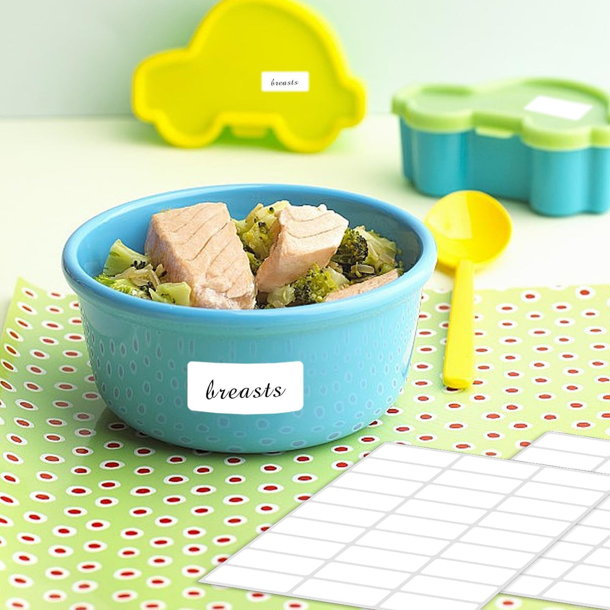 Removable Freezer Labels, Date Label 1x3 Inch Food Storage Stickers, Waterproof Oil Resistant Easy Clean Leaves no Residue 250 Total Per Roll
