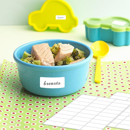 Removable Freezer Labels, Date Label 1x3 Inch Food Storage Stickers, Waterproof Oil Resistant Easy Clean Leaves no Residue 250 Total Per Roll